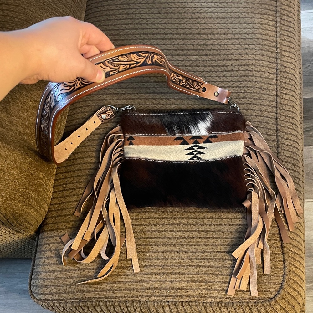 Leather/Fur/Fringe Purse